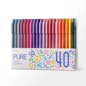 PURE Colored Gel Pens 0.5mm 40 Pieces Set Comfort Grip Quick Drying Colorful Pens Multi-color Ink Fine Point for Painting Journaling Note Taking PURE Colored Gel Pens 0.5mm 40 Pieces Set Comfort Grip Quick Drying Colorful Pens Multi-color Ink Fine Point for Painting Journaling Note Taking