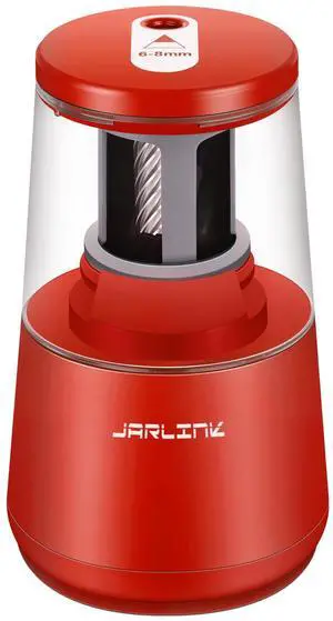 Electric Pencil Sharpener, Heavy Duty Helical Blade, Auto Stop Suitable for No.2/Colored Pencils(6-8mm), Dual Power AC Adapter/Battery Operated in School Classroom Office Home, Red Electric Pencil Sharpener, Heavy Duty Helical Blade, Auto Stop Suitable for No.2/Colored Pencils(6-8mm), Dual Power AC Adapter/Battery Operated in School Classroom Office Home, Red