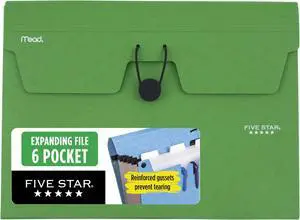 Expanding File Organizer, 6-Pocket Accordian File Organizer, Bungee Closure, Holds 8-1/2" x 11" Paper, Forest Green (350100D-ECM) (Pack of 6) Expanding File Organizer, 6-Pocket Accordian File Organizer, Bungee Closure, Holds 8-1/2" x 11" Paper, Forest Green (350100D-ECM) (Pack of 6)