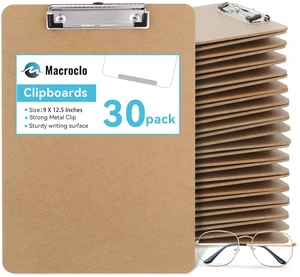 Wood Clipboards 30 Pack, Letter Size Hardboard Clip Board 8.5x11 A4 Standard Size 9" x 12.5" for Classroom, Students, Office & School Supply Wood Clipboards 30 Pack, Letter Size Hardboard Clip Board 8.5x11 A4 Standard Size 9" x 12.5" for Classroom, Students, Office & School Supply
