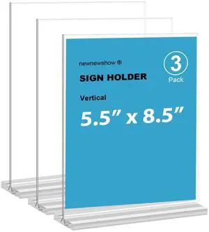 Acrylic Sign Holder 5.5x8.5 Inch 3 Pack Vertical T Shape Double-Sided Desktop Display Holder. (Optional 8.5x11 8.5x5.5 5x7 Horizontal and Vertical) Acrylic Sign Holder 5.5x8.5 Inch 3 Pack Vertical T Shape Double-Sided Desktop Display Holder. (Optional 8.5x11 8.5x5.5 5x7 Horizontal and Vertical)