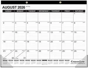 Large Desk Calendar 2026-2027,19 Months from Jun. 2026 to Dec. 2027, 22 x 17 Inches Desktop Wall Calendar Hanging Planner with Julian Date, Notes, Reinforced Corners for School Home Office Large Desk Calendar 2026-2027,19 Months from Jun. 2026 to Dec. 2027, 22 x 17 Inches Desktop Wall Calendar Hanging Planner with Julian Date, Notes, Reinforced Corners for School Home Office