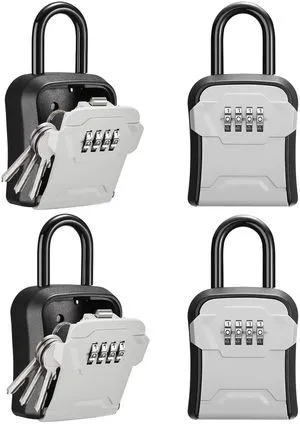 Key Lock Box for House Keys Combination Lockbox with Code, 4 Gray For Contractors Guest Realtor Security Storage, Apartment Doorknob, Resettable, Weatherproof, Combination, High-capacity Key Lock Box for House Keys Combination Lockbox with Code, 4 Gray For Contractors Guest Realtor Security Storage, Apartment Doorknob, Resettable, Weatherproof, Combination, High-capacity