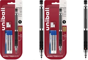 UNI uniball Kuru Toga Elite Mechanical Pencil Starter Kit,0.5mm,HB #2,Gun Metal Barrel,(Pack of 2) UNI uniball Kuru Toga Elite Mechanical Pencil Starter Kit,0.5mm,HB #2,Gun Metal Barrel,(Pack of 2)