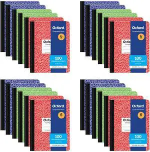 Composition Notebook,College Ruled Paper,9-3/4 x 7-1/2 Inches,100 Sheets,Assorted Marble Covers. 2 Each: Blue,Green,Red (63763),6 Count (Pack of 4) Composition Notebook,College Ruled Paper,9-3/4 x 7-1/2 Inches,100 Sheets,Assorted Marble Covers. 2 Each: Blue,Green,Red (63763),6 Count (Pack of 4)