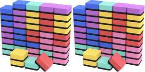 Dry Erase Erasers, 96 Pack Magnetic Whiteboard Erasers, 6 Colors Dry Erase Erasers, 96 Pack Magnetic Whiteboard Erasers, 6 Colors