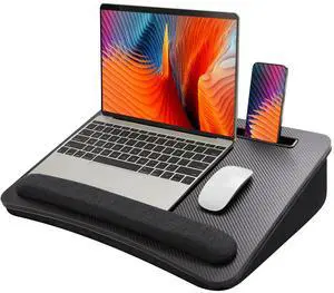 Laptop Lap Desk with Cushion, Fit up to 17" Laptop, Black Portable Lap Desk with Pillow Cushion, Anti-Slip Strip & Storage Function for Home Office Students as Computer Laptop Stand Laptop Lap Desk with Cushion, Fit up to 17" Laptop, Black Portable Lap Desk with Pillow Cushion, Anti-Slip Strip & Storage Function for Home Office Students as Computer Laptop Stand