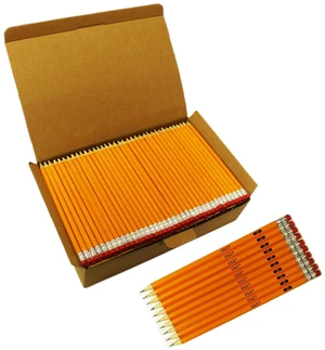 #2 HB Pencils, 1000 Count Pre-Sharpened, Wood-Cased Yellow, Top Erasers, Bulk Box for Classroom, School District, Test Center & Back to School #2 HB Pencils, 1000 Count Pre-Sharpened, Wood-Cased Yellow, Top Erasers, Bulk Box for Classroom, School District, Test Center & Back to School