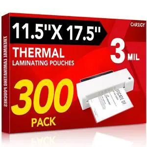 300 Pack Laminating Sheets, Hold 11 x 17 Inch Sheet, 3 Mil Clear Thermal Laminating Pouches 11.5 x 17.5 Inch Lamination Sheet Paper for Laminator, Round Corner 300 Pack Laminating Sheets, Hold 11 x 17 Inch Sheet, 3 Mil Clear Thermal Laminating Pouches 11.5 x 17.5 Inch Lamination Sheet Paper for Laminator, Round Corner