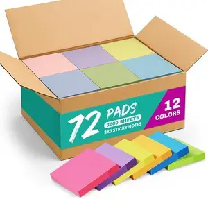 72 Pads Sticky Notes, 3x3 Inches, 12 Bright Colors, 50 Sheets/Pad Bulk Self-Stick Note Pads for Office, Study, and Daily Organization, Sticky Notes for Reminders, Lists 72 Pads Sticky Notes, 3x3 Inches, 12 Bright Colors, 50 Sheets/Pad Bulk Self-Stick Note Pads for Office, Study, and Daily Organization, Sticky Notes for Reminders, Lists