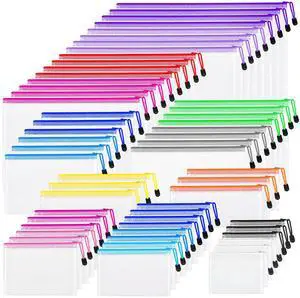 56pcs Mesh Zipper Pouch Bags, 8 Sizes Plastic Zippered Storage Bags for Organizing, Clear Pouches with Zipper, Waterproof Mesh Pouch for Office Supplies, Home Organize, Travel Storage 56pcs Mesh Zipper Pouch Bags, 8 Sizes Plastic Zippered Storage Bags for Organizing, Clear Pouches with Zipper, Waterproof Mesh Pouch for Office Supplies, Home Organize, Travel Storage