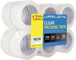12 Rolls Clear Packing Tape, Heavy Duty Packaging Tape 12 Rolls Clear Packing Tape, Heavy Duty Packaging Tape