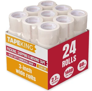 Clear Packing 3 Inch Wide (24 Rolls) | Heavy Duty Packing 2.7mil Strong Adhesive for Moving Boxes, Shipping Cartons, Office Use, Storage & Wrapping (1440 Yards) Clear Packing 3 Inch Wide (24 Rolls) | Heavy Duty Packing 2.7mil Strong Adhesive for Moving Boxes, Shipping Cartons, Office Use, Storage & Wrapping (1440 Yards)