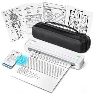D90E Inkless Portable Thermal Printer with Case 8.5" x 11", White Wireless Bluetooth Small Compact Mobile Printer for Travel/Office/School/Home, Compatible with iPhone, Tablet & Laptop D90E Inkless Portable Thermal Printer with Case 8.5" x 11", White Wireless Bluetooth Small Compact Mobile Printer for Travel/Office/School/Home, Compatible with iPhone, Tablet & Laptop