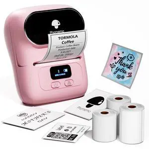 M110 Label Maker with 3 Tapes, Bluetooth Portable Thermal Printer 2 Inch Sticker Label Printer, Easy to Use for Small Business, Home, School, Organization, APP with 6000+ Templates, Pink M110 Label Maker with 3 Tapes, Bluetooth Portable Thermal Printer 2 Inch Sticker Label Printer, Easy to Use for Small Business, Home, School, Organization, APP with 6000+ Templates, Pink