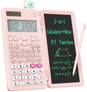 991ES MAX 417 Functions Scientific Calculators 4-Line Display with Notepad Rechargeable CalcNote, Foldable Portable for High School College Students and Teacher Back to School Supplies(Pink) 991ES MAX 417 Functions Scientific Calculators 4-Line Display with Notepad Rechargeable CalcNote, Foldable Portable for High School College Students and Teacher Back to School Supplies(Pink)