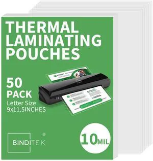 10 Mil Thermal Laminating Pouches, 9x11.5 Inches, 50 Pack, Glossy Laminating Sheets for Letter Size, Hold 8.5 x 11 Inches, Ultra Clear, Glossy, Heat Seal, School Office Supplies 10 Mil Thermal Laminating Pouches, 9x11.5 Inches, 50 Pack, Glossy Laminating Sheets for Letter Size, Hold 8.5 x 11 Inches, Ultra Clear, Glossy, Heat Seal, School Office Supplies