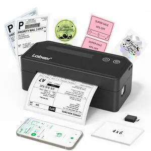 Bluetooth Thermal Shipping Label Printer, Wireless 4x6 Printer Black For Small Business, Home, Office, Online Sellers, Warehouse & Shipping, Compatible with iPhone, Android, Windows & Mac Bluetooth Thermal Shipping Label Printer, Wireless 4x6 Printer Black For Small Business, Home, Office, Online Sellers, Warehouse & Shipping, Compatible with iPhone, Android, Windows & Mac