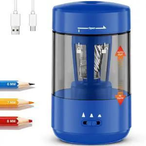 Electric Pencil Sharpener for Classroom, Fully Automatic, Dark Blue Type-C Rechargeable, Auto In/Out, 2000mAh Built-in Battery, Fast Sharpen, For 6-8mm No.2&Colored Pencils, Home, School Office Electric Pencil Sharpener for Classroom, Fully Automatic, Dark Blue Type-C Rechargeable, Auto In/Out, 2000mAh Built-in Battery, Fast Sharpen, For 6-8mm No.2&Colored Pencils, Home, School Office