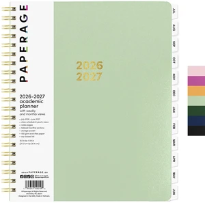 Academic Planner, Weekly & Monthly Planner & Calendar, 12-Months, July 2026 - June 2027, (9.5" x 11"), School & Student Planning Agenda with Tabs, Bonus Pages & Inner Pocket, Sage Green Academic Planner, Weekly & Monthly Planner & Calendar, 12-Months, July 2026 - June 2027, (9.5" x 11"), School & Student Planning Agenda with Tabs, Bonus Pages & Inner Pocket, Sage Green