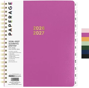 Academic Planner, Weekly & Monthly Planner & Calendar, 12-Months, July 2026 - June 2027, (9.5" x 11"), School & Student Planning Agenda with Tabs, Bonus Pages & Inner Pocket, Raspberry Academic Planner, Weekly & Monthly Planner & Calendar, 12-Months, July 2026 - June 2027, (9.5" x 11"), School & Student Planning Agenda with Tabs, Bonus Pages & Inner Pocket, Raspberry