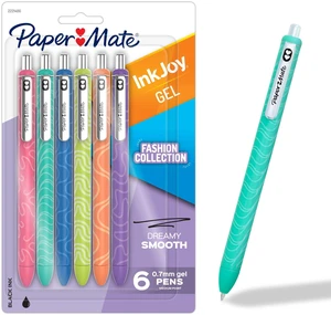 InkJoy Gel Pens, Fashion Barrels, Retractable, Medium Point (0.7mm), Smooth Writing, Black Ink, 6 Count - Trendy Office Supplies InkJoy Gel Pens, Fashion Barrels, Retractable, Medium Point (0.7mm), Smooth Writing, Black Ink, 6 Count - Trendy Office Supplies