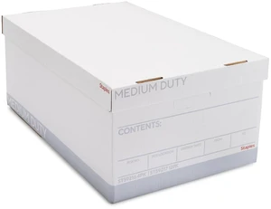 Medium Duty File Box, Lift Off Lid, Legal, White/Gray, 12/Carton Medium Duty File Box, Lift Off Lid, Legal, White/Gray, 12/Carton