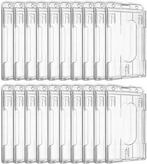 20 Pack Vertical 2-Card Badge Holder with Thumb Slot Hard Transparent PC Case Protector for Office School IDs Credit Cards Drivers Licenses and Passes 20 Pack Vertical 2-Card Badge Holder with Thumb Slot Hard Transparent PC Case Protector for Office School IDs Credit Cards Drivers Licenses and Passes