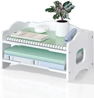 Desk File Organizer, 2 Tier Stackable Desktop Paper Letter Tray Organizer with Handle, Office Desk Accessories & Workspace Organizers for Office, Home, School Supplies, 1 Pack, White Desk File Organizer, 2 Tier Stackable Desktop Paper Letter Tray Organizer with Handle, Office Desk Accessories & Workspace Organizers for Office, Home, School Supplies, 1 Pack, White
