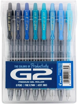 G2 Gel Roller Pens, G2 Boost Blue Pens Pack, 8 Pack Pouch, Assorted G2 Gel Roller Pens, G2 Boost Blue Pens Pack, 8 Pack Pouch, Assorted