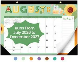 Desk Calendar 2026-2027, Jul 2026-Dec 2027, 18-Month, 17" x 12" 18-Month Calendar, Large Monthly Desktop & Wall Calendar for Home & Office, Planning and Organization, Festival Desk Calendar 2026-2027, Jul 2026-Dec 2027, 18-Month, 17" x 12" 18-Month Calendar, Large Monthly Desktop & Wall Calendar for Home & Office, Planning and Organization, Festival