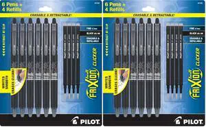 Frixion Erasable Pens, Fine Point 0.7mm Pack of 12 Black Retractable Ink Pens + 4 Bonus Refills Frixion Erasable Pens, Fine Point 0.7mm Pack of 12 Black Retractable Ink Pens + 4 Bonus Refills
