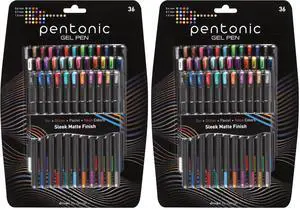 Gel Pens, 36 Count, 36 Assorted Colors (Assorted Color, Neon, Pastel & Glitter), Medium & Fine Point, Smooth Writing For Journaling (1002358) (Pack of 2) Gel Pens, 36 Count, 36 Assorted Colors (Assorted Color, Neon, Pastel & Glitter), Medium & Fine Point, Smooth Writing For Journaling (1002358) (Pack of 2)