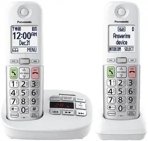Cordless Phone, Easy to Use with Large Display and Big Buttons, Flashing Favorites Key, Built in Flashlight, Call Block, Volume Boost, Talking Caller ID, 2 Cordless Handsets - KX-TGU432W Cordless Phone, Easy to Use with Large Display and Big Buttons, Flashing Favorites Key, Built in Flashlight, Call Block, Volume Boost, Talking Caller ID, 2 Cordless Handsets - KX-TGU432W