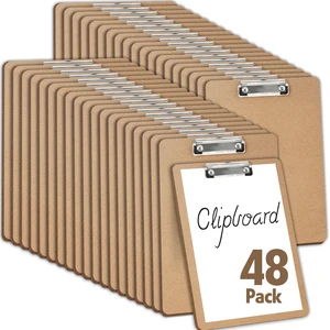 48 Pack Clipboards Bulk, Clip Boards 8.5x11 Standard Letter Size, Clipboards for Classroom, Wooden Clipboard 48 Pack Clipboards Bulk, Clip Boards 8.5x11 Standard Letter Size, Clipboards for Classroom, Wooden Clipboard