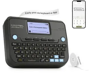 E12 Keyboard & Bluetooth Label Maker Machine Rechargeable, Backlit Display, App with 30+ Fonts & 660+ Icons, Minimal Margin, Inkless, for School, Office, Home E12 Keyboard & Bluetooth Label Maker Machine Rechargeable, Backlit Display, App with 30+ Fonts & 660+ Icons, Minimal Margin, Inkless, for School, Office, Home