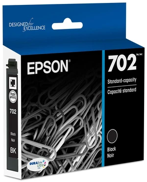 702 Genuine Black Printer Ink Cartridge T702120 Standard Capacity for WorkForce Pro WF-3720 WF-3730 WF-3733 Printers 702 Genuine Black Printer Ink Cartridge T702120 Standard Capacity for WorkForce Pro WF-3720 WF-3730 WF-3733 Printers