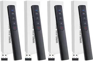 (4 Units) Wireless PowerPoint Presentation Clicker with Red Laser Presenter Remote, Hyperlink & Volume Control, Compatible with Mac/Windows, Works with PowerPoint, Keynote, and Google Slides (4 Units) Wireless PowerPoint Presentation Clicker with Red Laser Presenter Remote, Hyperlink & Volume Control, Compatible with Mac/Windows, Works with PowerPoint, Keynote, and Google Slides