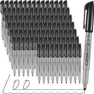 Permanent Markers, Ultra Fine Point,Black,100 Count, 0.4mm, Fine tippermanent marker set, quick dry,waterproof, fading resists, durable,marks on paper, glass, ceramic, plasticwood, rock, metal Permanent Markers, Ultra Fine Point,Black,100 Count, 0.4mm, Fine tippermanent marker set, quick dry,waterproof, fading resists, durable,marks on paper, glass, ceramic, plasticwood, rock, metal