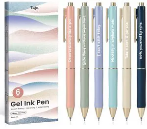 Gel Pens, 6 Pcs Quick Dry Black Ink Pens, 0.5mm Fine Point, Funny Retractable Pens with Soft Grip, Smooth Writing for Journaling and Note Taking, Cute Aesthetic Design for Women & Men Gel Pens, 6 Pcs Quick Dry Black Ink Pens, 0.5mm Fine Point, Funny Retractable Pens with Soft Grip, Smooth Writing for Journaling and Note Taking, Cute Aesthetic Design for Women & Men