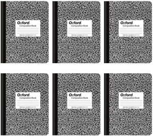 Composition Notebooks, Wide Ruled Paper, 9-3/4 x 7-1/2 Inches, 100 Sheets, Black, 6 Pack (63764) Composition Notebooks, Wide Ruled Paper, 9-3/4 x 7-1/2 Inches, 100 Sheets, Black, 6 Pack (63764)
