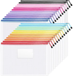 24 Pack Super Large Mesh Zipper Pouch Bags, B4 (15.6×11.2 in) Pencil Pouch Bulk with Label Pocket, Waterproof Organizers for Board Game Storage, File Bags for School, Travel & Office, 12 Colors 24 Pack Super Large Mesh Zipper Pouch Bags, B4 (15.6×11.2 in) Pencil Pouch Bulk with Label Pocket, Waterproof Organizers for Board Game Storage, File Bags for School, Travel & Office, 12 Colors