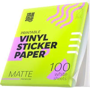 Premium Printable Vinyl Sticker Paper for Inkjet Printer and Laser - 100 White Matte Sticker Paper Waterproof - Durability Adhesive Paper 8.5x11 (Matte, 100 Sheets) Premium Printable Vinyl Sticker Paper for Inkjet Printer and Laser - 100 White Matte Sticker Paper Waterproof - Durability Adhesive Paper 8.5x11 (Matte, 100 Sheets)