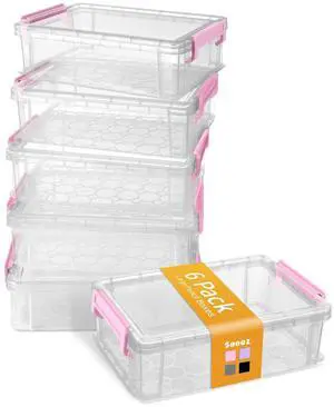6 Pack Extra Large Pencil Box, Plastic Pencil Case Crayon Box Clear Marker Organizer Plastic Containers with Lid, Stackable Storage Boxes for Art Craft,Back to School Supplies, Pink 6 Pack Extra Large Pencil Box, Plastic Pencil Case Crayon Box Clear Marker Organizer Plastic Containers with Lid, Stackable Storage Boxes for Art Craft,Back to School Supplies, Pink