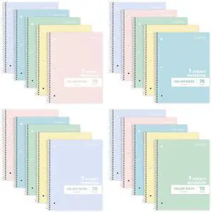 1 Subject Spiral Notebook College Ruled Bulk, 140 Pages, Assorted 70 Sheets, 8 x 10.5 in, 20 Pack School Notebooks, Spiral College Ruled Notebook, Students, Classroom: Amazon.com 1 Subject Spiral Notebook College Ruled Bulk, 140 Pages, Assorted 70 Sheets, 8 x 10.5 in, 20 Pack School Notebooks, Spiral College Ruled Notebook, Students, Classroom: Amazon.com