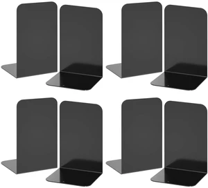 Bookends 4 Pairs, Black Metal Book Ends, Bookends for Shelves, Book Stopper for Heavy Books, Book Dividers for Home Office School Supplies Bookends 4 Pairs, Black Metal Book Ends, Bookends for Shelves, Book Stopper for Heavy Books, Book Dividers for Home Office School Supplies