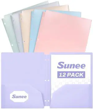 3 Hole Pocket Folders (12 Pack, Pastel Color) Plastic Pocket Folders for 3 Ring Binder, 3-Hole Punched Folders with Pockets, for Kids, Students, Teachers, Office Staff 3 Hole Pocket Folders (12 Pack, Pastel Color) Plastic Pocket Folders for 3 Ring Binder, 3-Hole Punched Folders with Pockets, for Kids, Students, Teachers, Office Staff