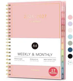 17 Month Academic Planner 2026-2027, Aug 2026-Dec 2027, 8.5"x11" Calendar Planner Weekly and Monthly, Daily Agenda Book Organizer, College School Supplies for Student Teacher, A4 Size, Pink 17 Month Academic Planner 2026-2027, Aug 2026-Dec 2027, 8.5"x11" Calendar Planner Weekly and Monthly, Daily Agenda Book Organizer, College School Supplies for Student Teacher, A4 Size, Pink