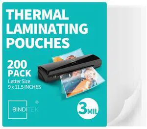 3 Mil Thermal Laminating Pouches, 9x11.5 Inches, 200 Pack, Glossy Laminating Sheets for Letter Size, Hold 8.5 x 11 Inches, Ultra Clear, Glossy, Heat Seal, School Office Supplies 3 Mil Thermal Laminating Pouches, 9x11.5 Inches, 200 Pack, Glossy Laminating Sheets for Letter Size, Hold 8.5 x 11 Inches, Ultra Clear, Glossy, Heat Seal, School Office Supplies