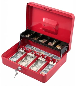Locking Cash Box with Lock,Money Box with Cash Tray,Lock Safe Box with Key,Money Saving Organizer,11.81Lx 9.45Wx 3.54H Inches,Red XL Large Locking Cash Box with Lock,Money Box with Cash Tray,Lock Safe Box with Key,Money Saving Organizer,11.81Lx 9.45Wx 3.54H Inches,Red XL Large
